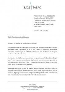 PRESIDENT DE LA REPUBLIQUE F HOLLANDE DISTRIBUTION TABAC : E-CIG 1 21 JUIN 13